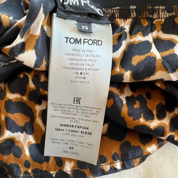 Authentic Tom Ford Silk Leopard Print Boxers - XS- NWOT